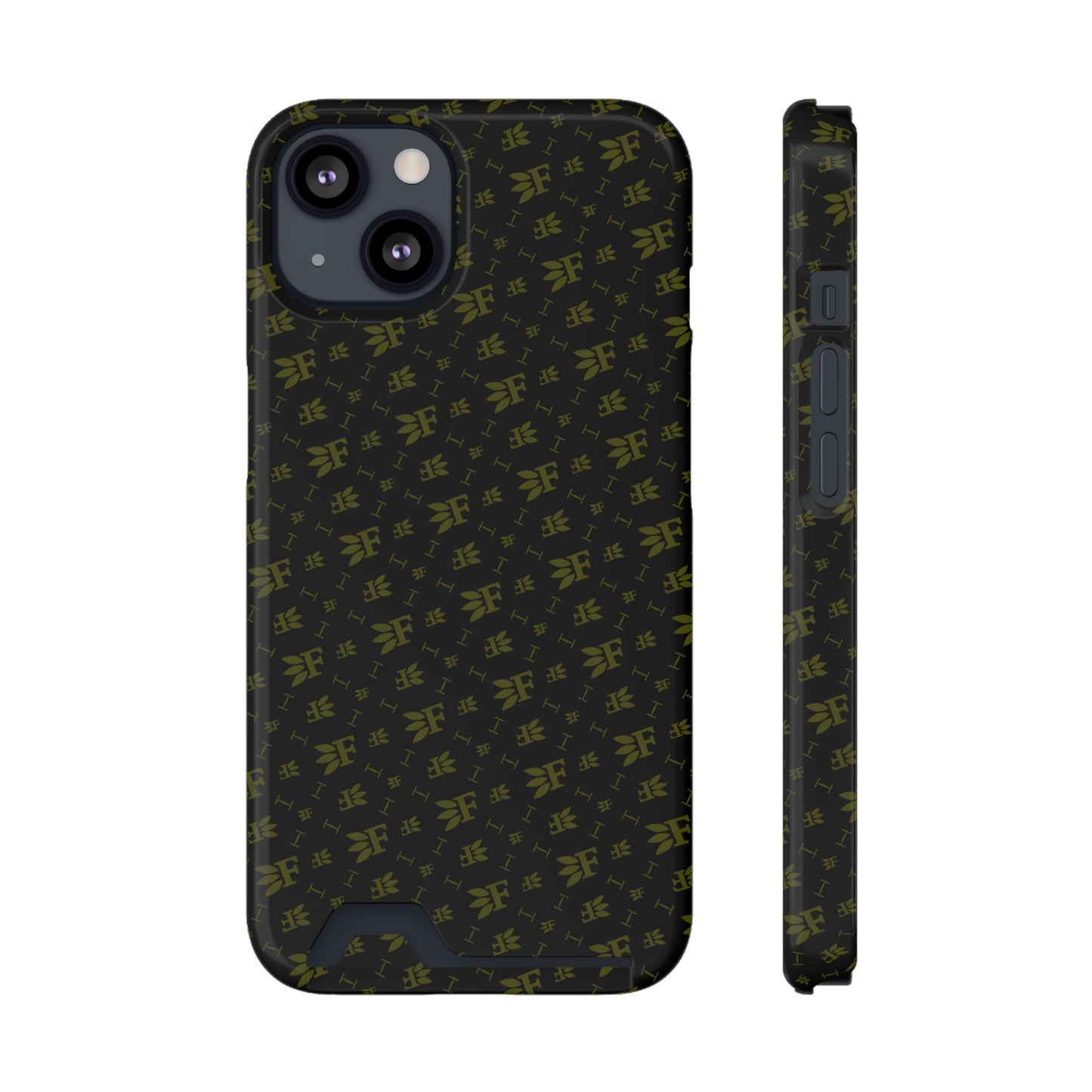 Forberz Magnetic Phone Case w/Card Holder - Black w/Gold Pattern - 20 Style