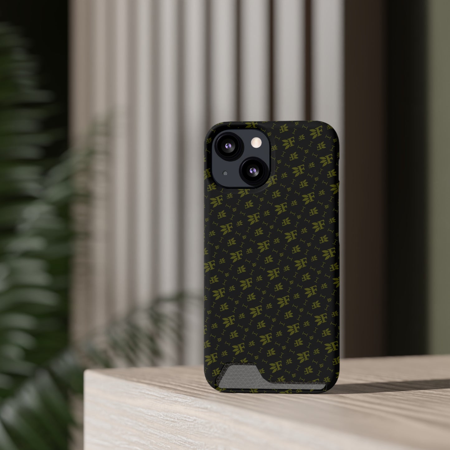 Forberz Magnetic Phone Case w/Card Holder - Black w/Gold Pattern - 20 Style