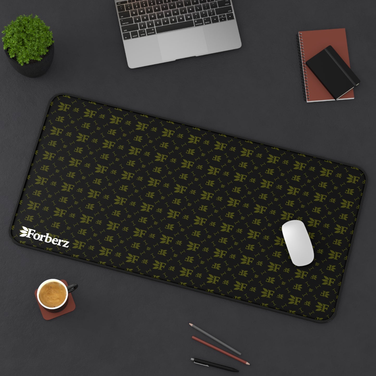 Forberz Desk Mat - Black w/Gold Pattern - Classic