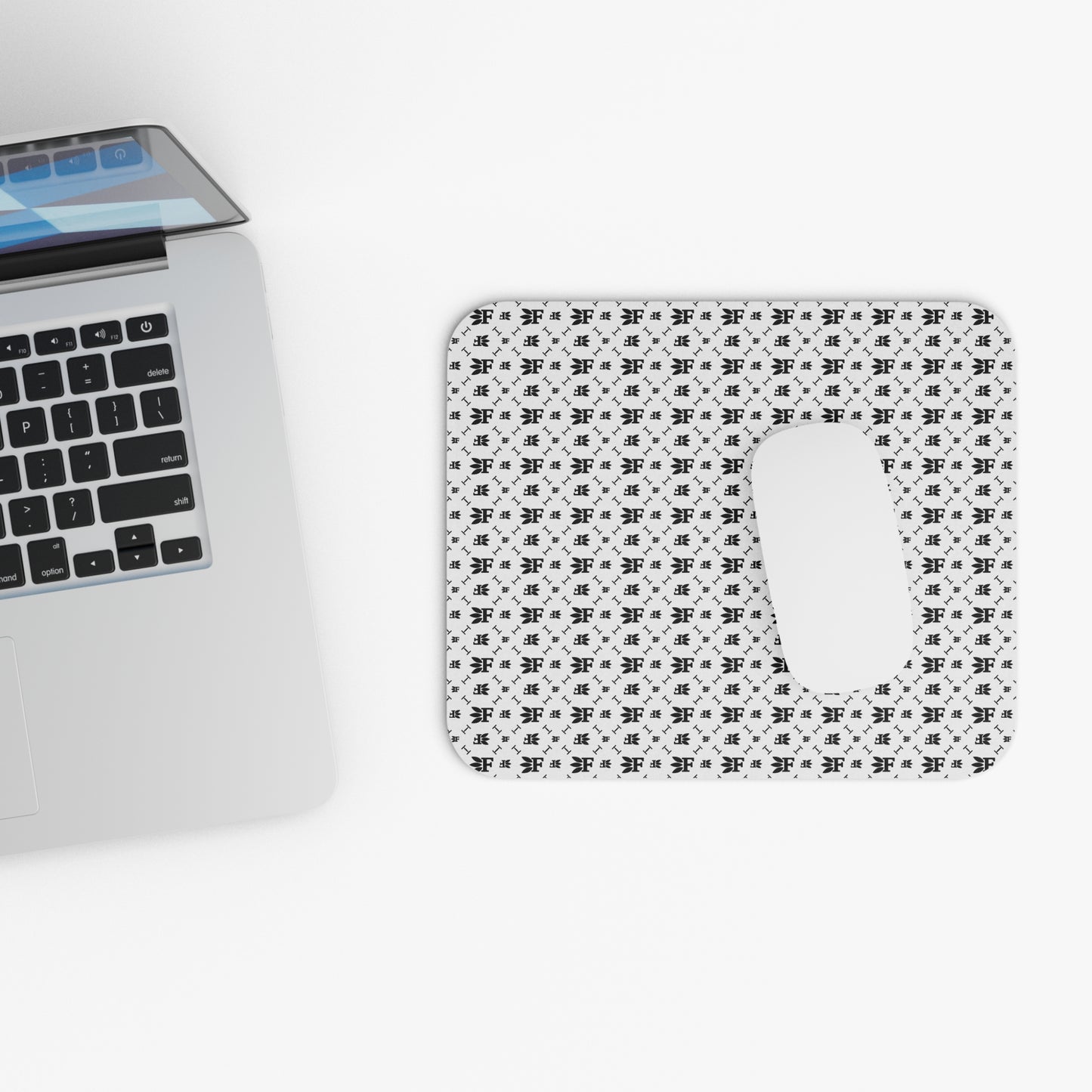 Forberz Mouse Pad - White w/Black Pattern - Classic