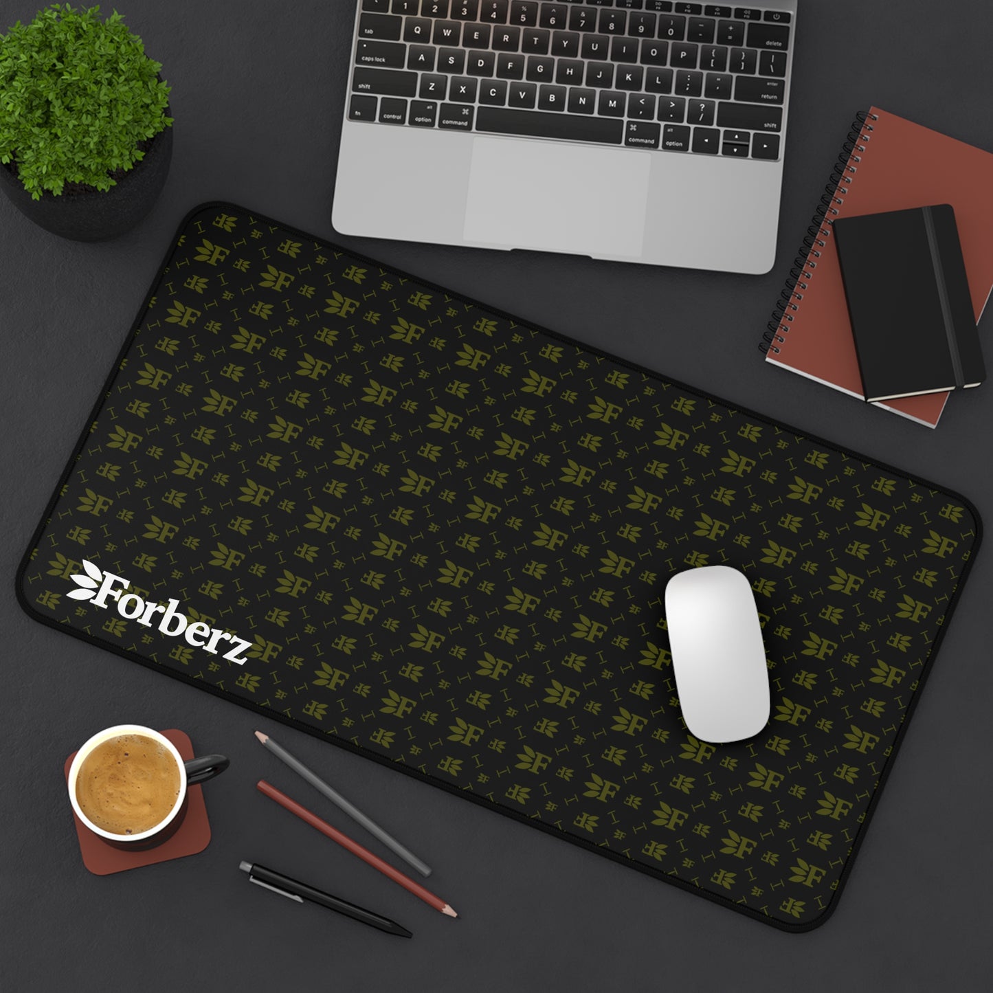 Forberz Desk Mat - Black w/Gold Pattern - Classic