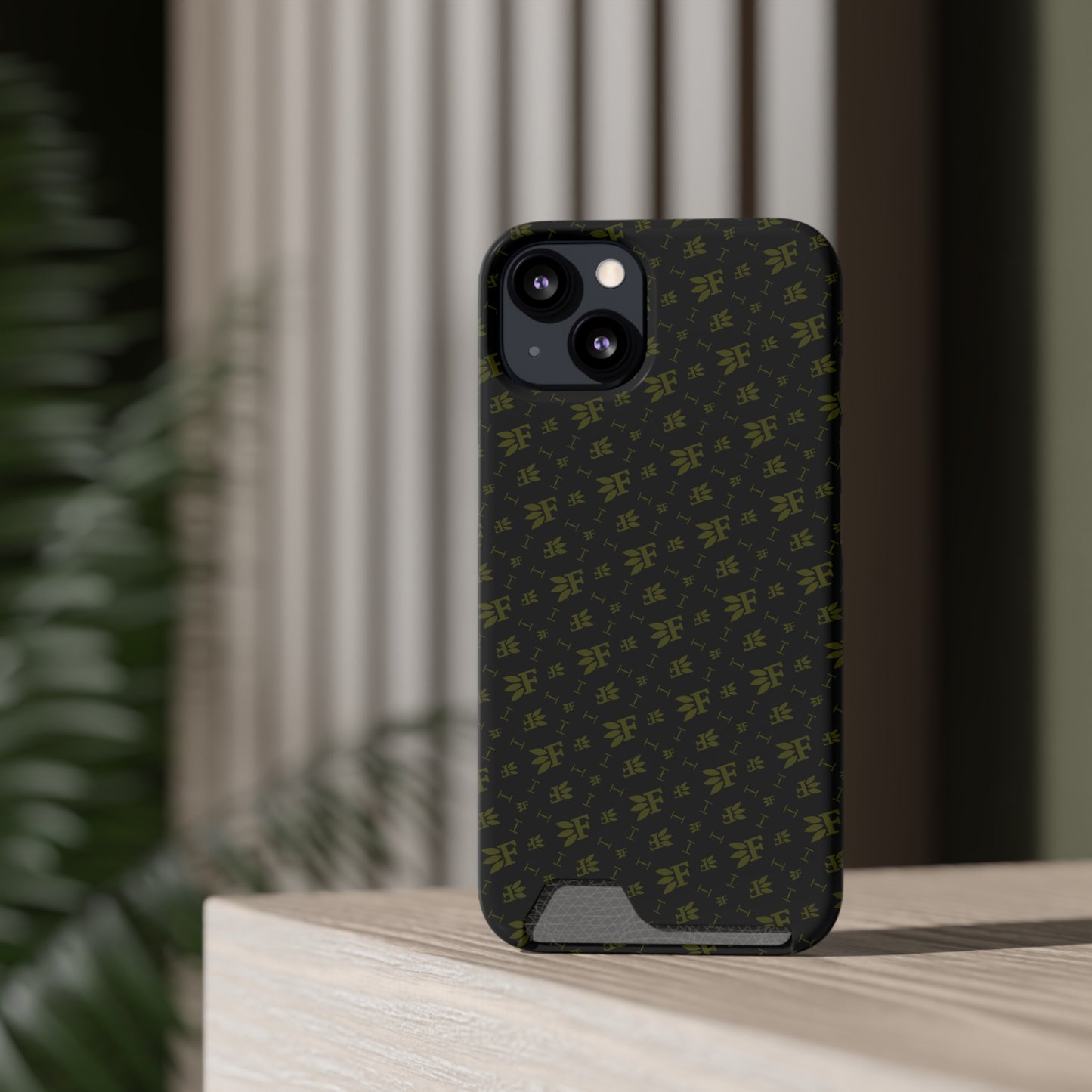 Forberz Magnetic Phone Case w/Card Holder - Black w/Gold Pattern - 20 Style