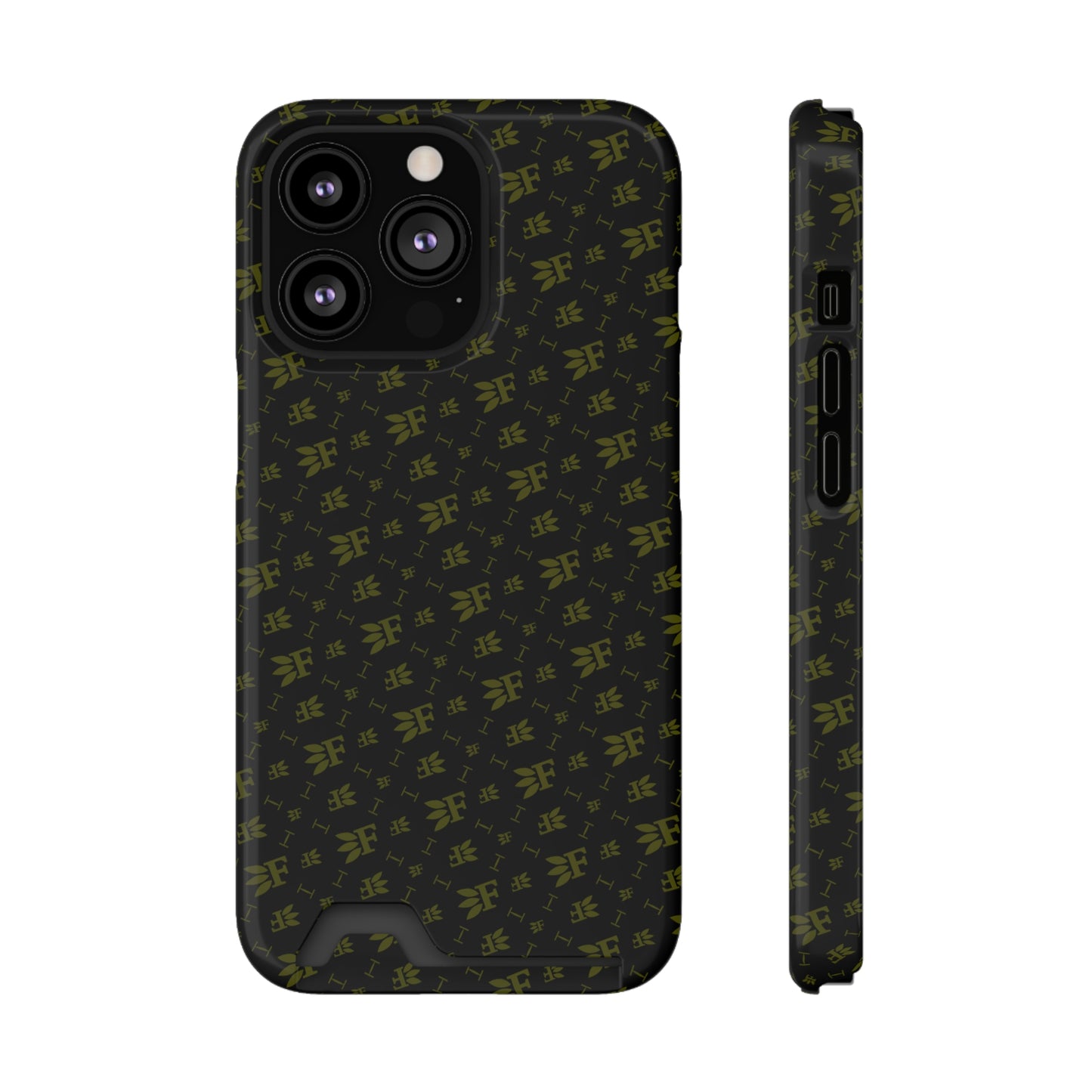 Forberz Magnetic Phone Case w/Card Holder - Black w/Gold Pattern - 20 Style