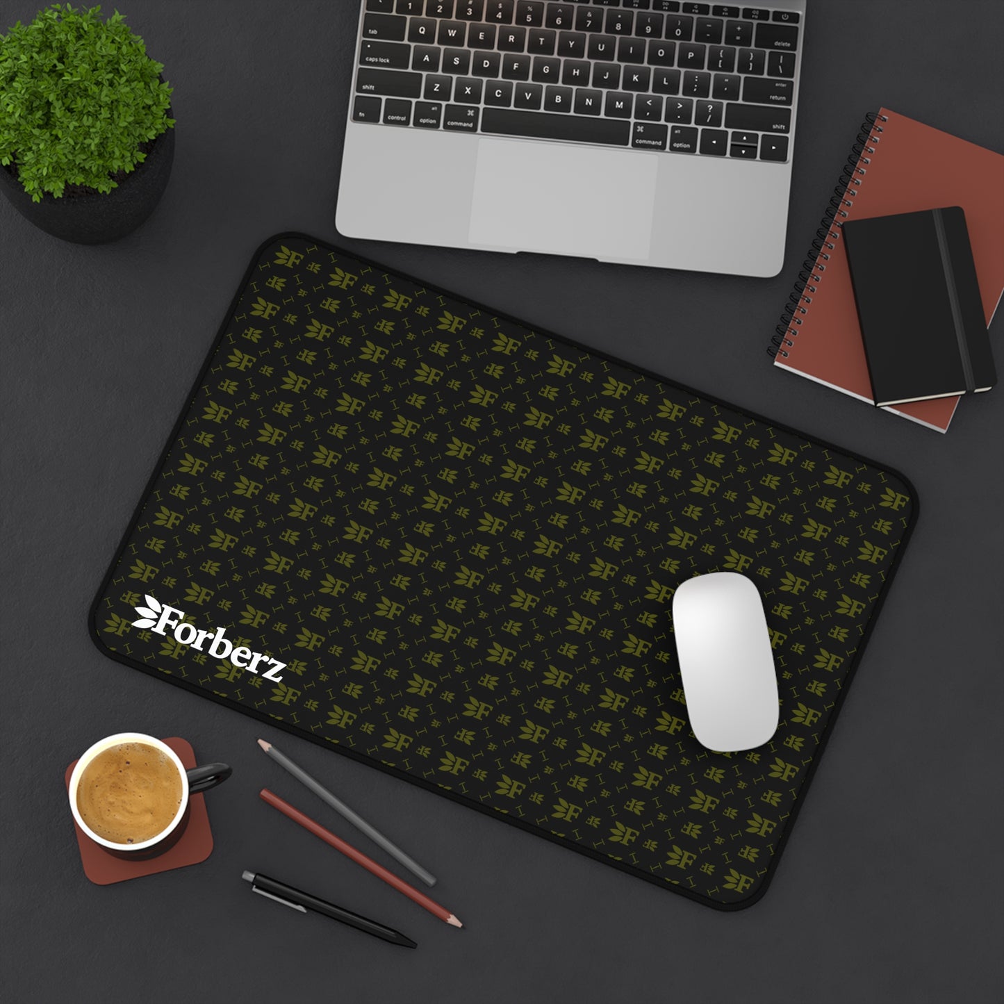 Forberz Desk Mat - Black w/Gold Pattern - Classic