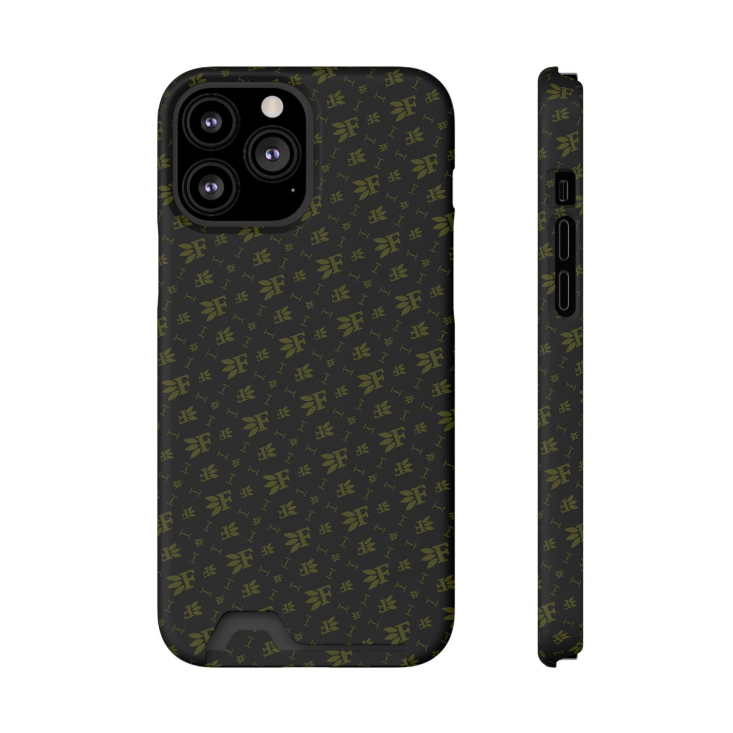 Forberz Magnetic Phone Case w/Card Holder - Black w/Gold Pattern - 20 Style