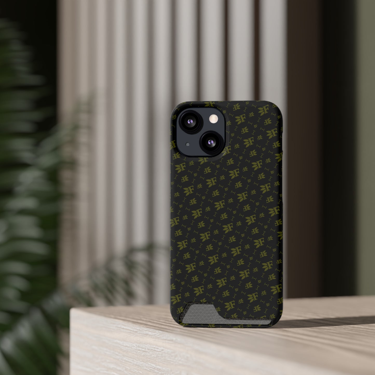 Forberz Magnetic Phone Case w/Card Holder - Black w/Gold Pattern - 20 Style