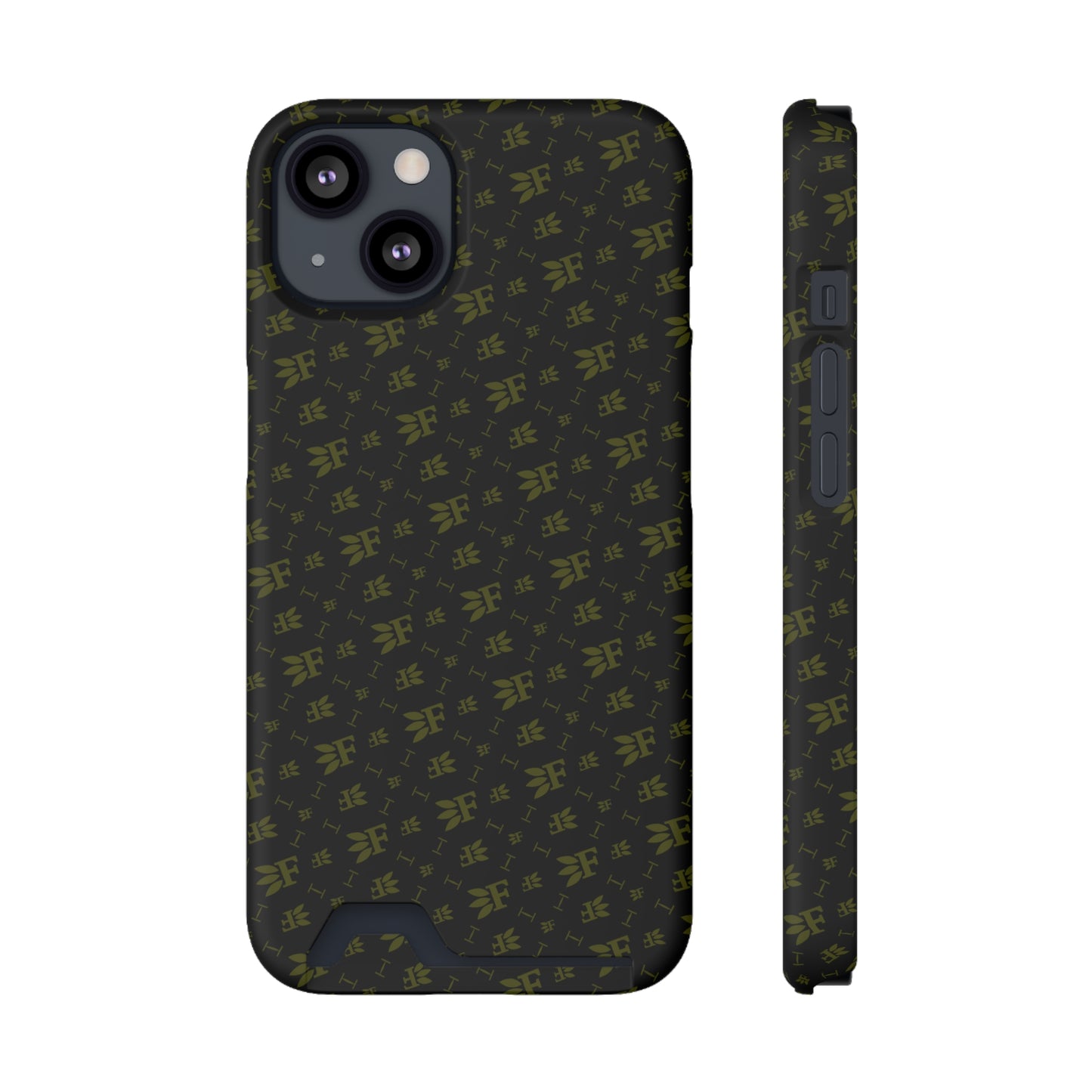 Forberz Magnetic Phone Case w/Card Holder - Black w/Gold Pattern - 20 Style