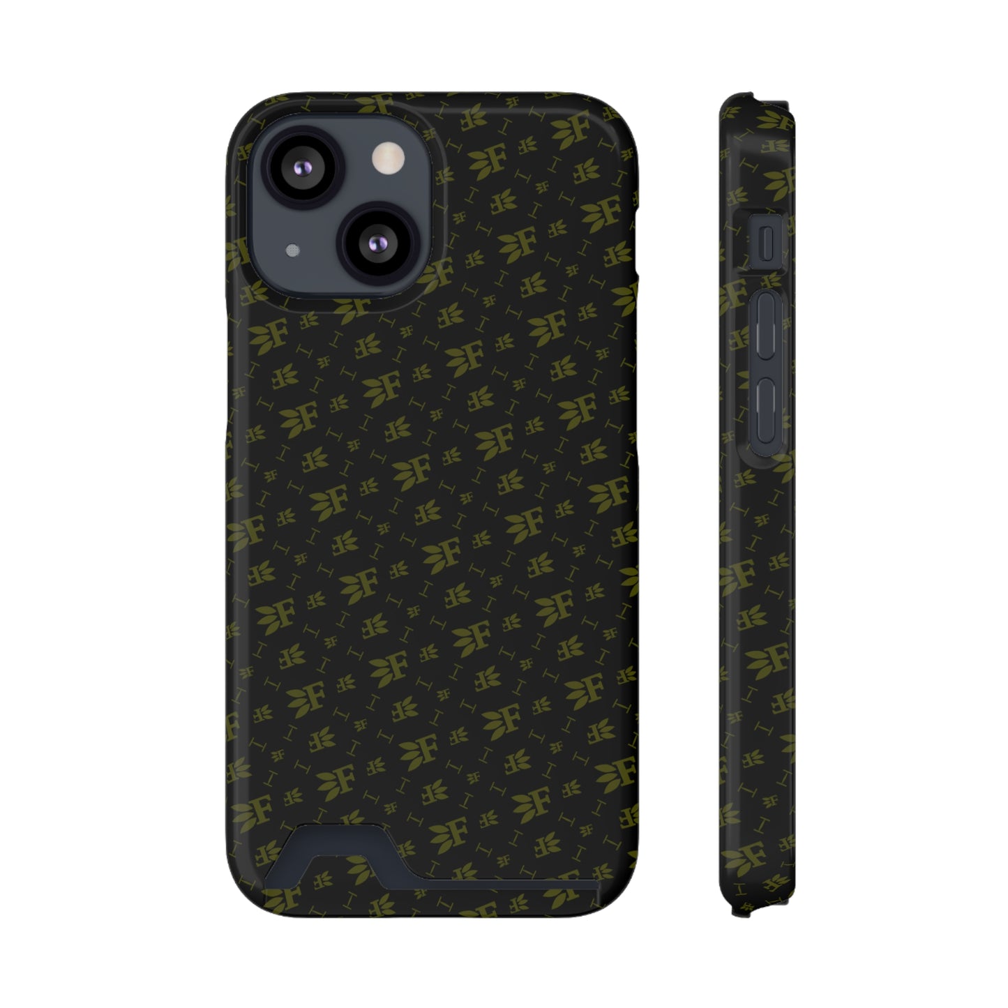 Forberz Magnetic Phone Case w/Card Holder - Black w/Gold Pattern - 20 Style