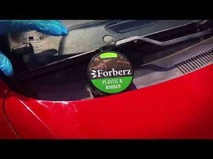 Video showing Forberz Plastic & Rubber (Ride Effect) being applied on front windshield wiper blade motor trim on red Hyundai Coupe 2005