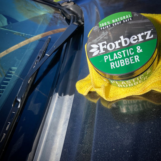 Forberz™ Plastic & Rubber (Ride Effect) easily restore and revive most weather and chemical damage on plastic, vinyl, and rubber parts, sun-faded and wax or polish-stained bumpers, black auto trim and garden furniture. 100% natural, non-toxic, based on honey extracts has no color, no smell, contains no silicones, no solvents, no animal fat.